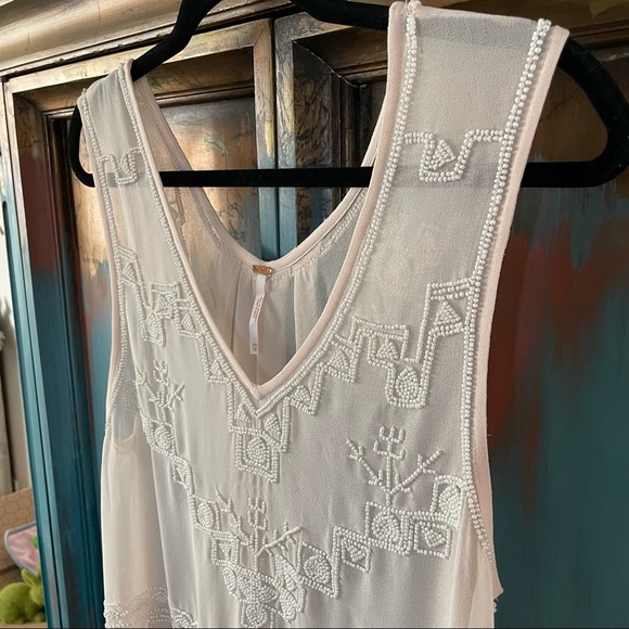 Free People Beaded Sleeveless Top Size XS - Picture 5 of 6